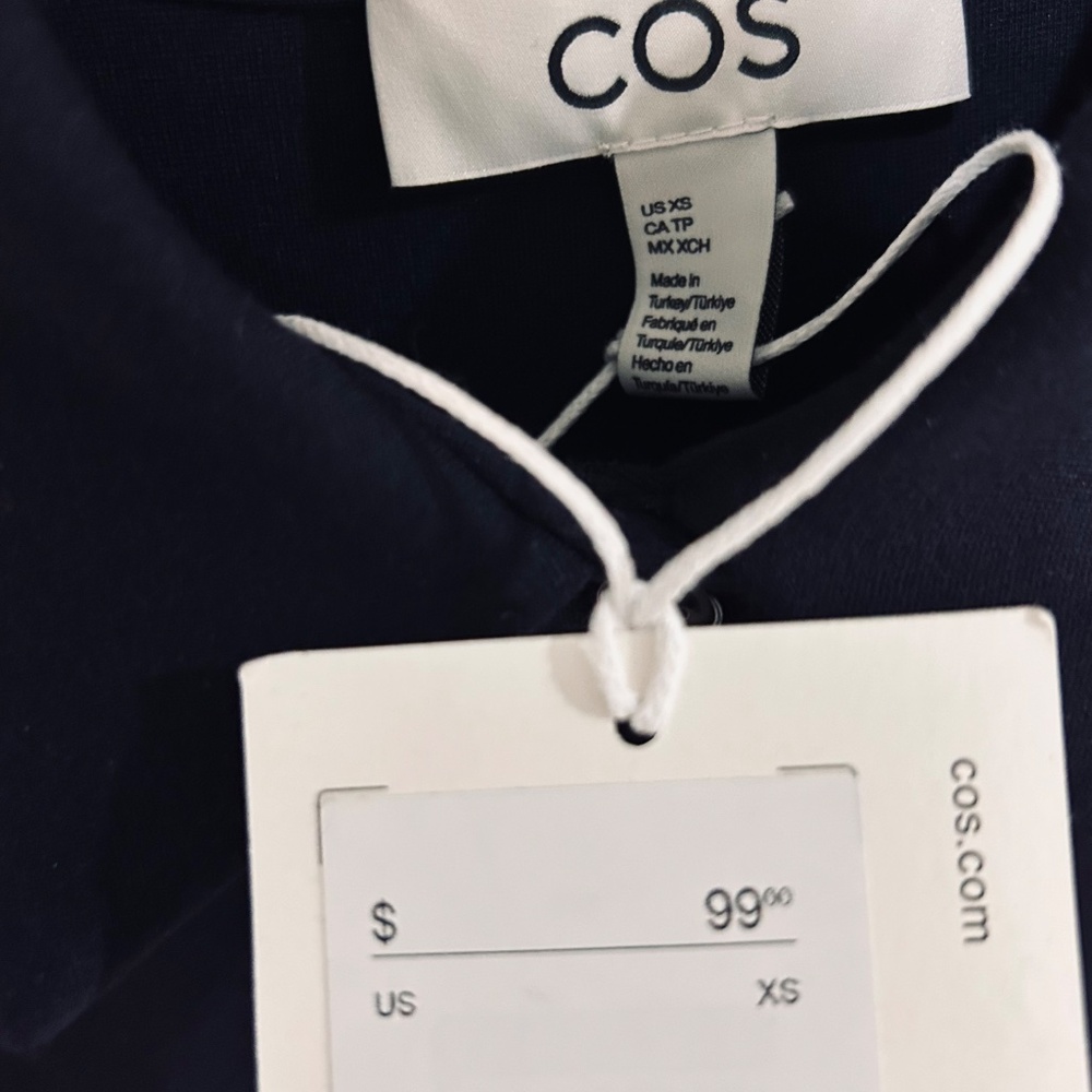 COS Polo Button-Down Navy Dress, Business-Casual, Everyday Outfit. - Picture 4 of 5